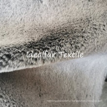 Discharged Black and White Long Pile Artificial Fur Fabric